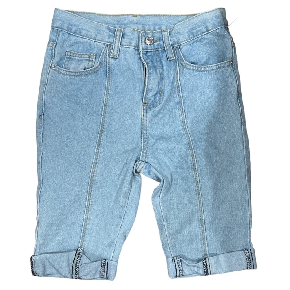 FASHION Light Wash Bermuda Cuffed Shorts Sz 2